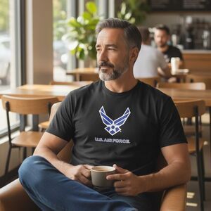 Bayside Men's/Unisex 2XL Black U.S. Air Force Graphic T-Shirt Short Sleeve NEW